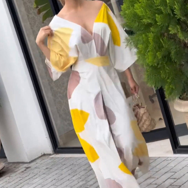 Women's V-Neck High-Waisted Dress | fabeslos.com