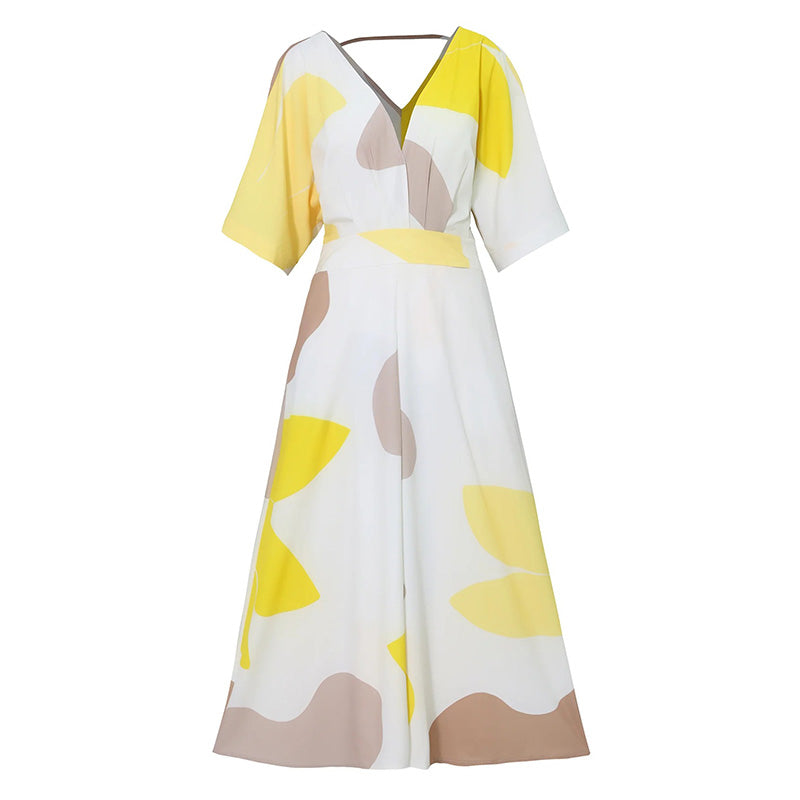 Women's V-Neck High-Waisted Dress | fabeslos.com